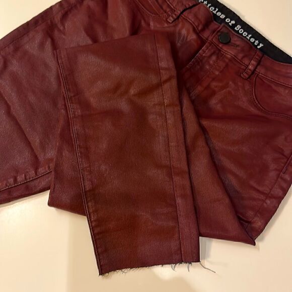 Articles of Society Maroon Coated Skinny Jeans - Picture 3 of 5
